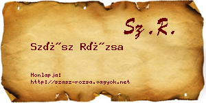 Szász Rózsa névjegykártya