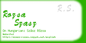 rozsa szasz business card
